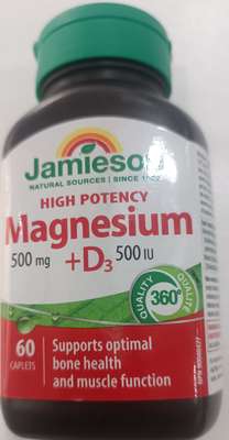Jamieson magnesium 500mg D3 high potency